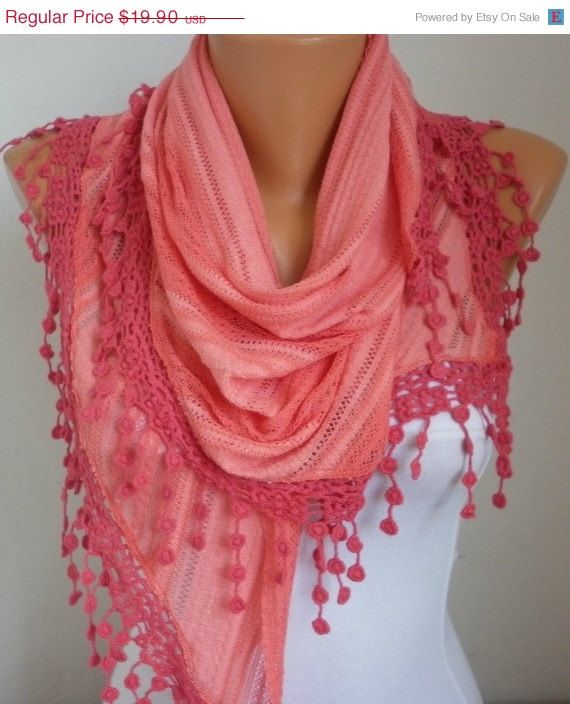 Lace Scarf   scarf shawl  Sale scarf   Free scarf  by anils, $17.91