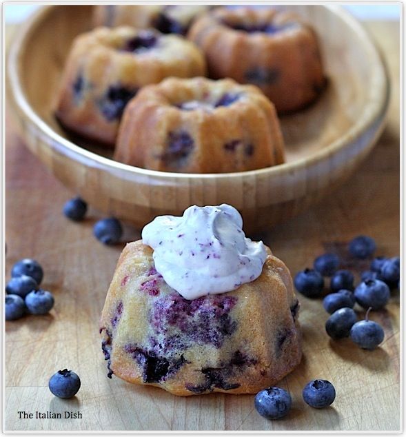 Lemon Blueberry Cake with Blueberry Cream.