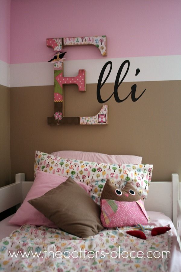 Little girls room.  Can't find matching paper?  Color copy her bedspread.  Y
