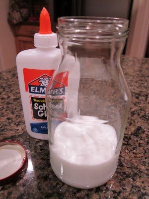 MOD PODGE – Mix 50% Elmer's glue and 50% water in a jar.