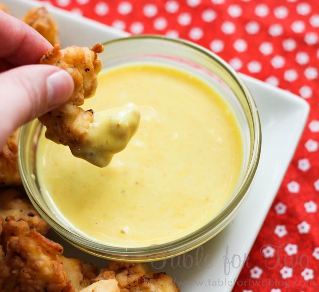 MUST TRY THIS!  Chick-fil-a sauce: 1/2 cup mayo, 2 tbsp. mustard, 1/2 tsp. garli