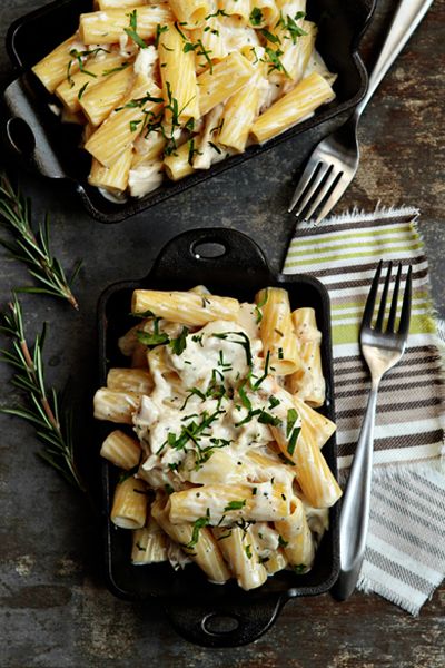 Mac and Cheese with Roasted Chicken, Goat Cheese, and Rosemary