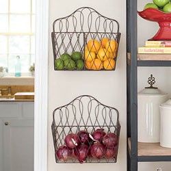 Magazine rack to hold produce. save counter top space.