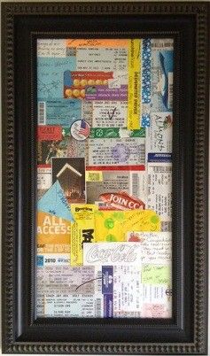 Memories in a frame. Both of you keep all wristbands, concert tickets, fair/fest