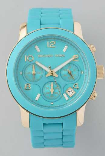 Michael Kors turquoise & gold watch.