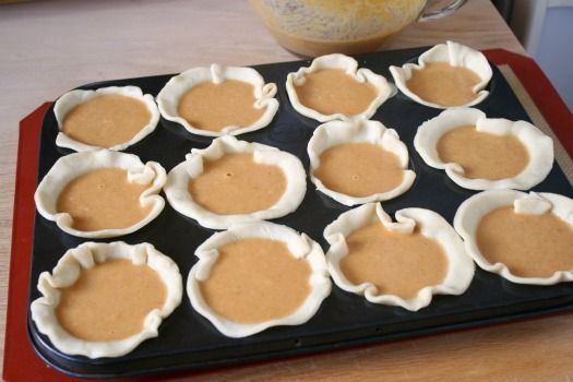 Mini Pumpkin Pies made in a muffin tin…