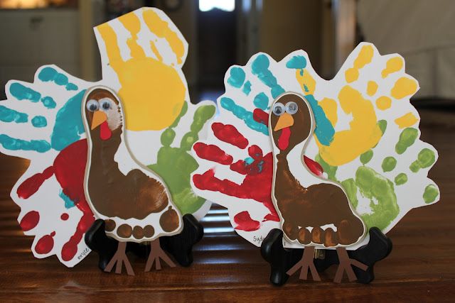 My new favorite hand and foot print turkeys!