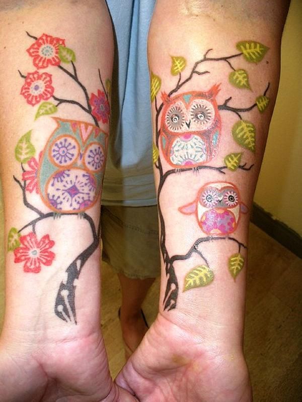 Owl Branch Tattoo
