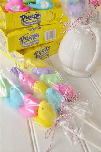 Peeps on a stick… clever, cheap, and looks great in the basket!