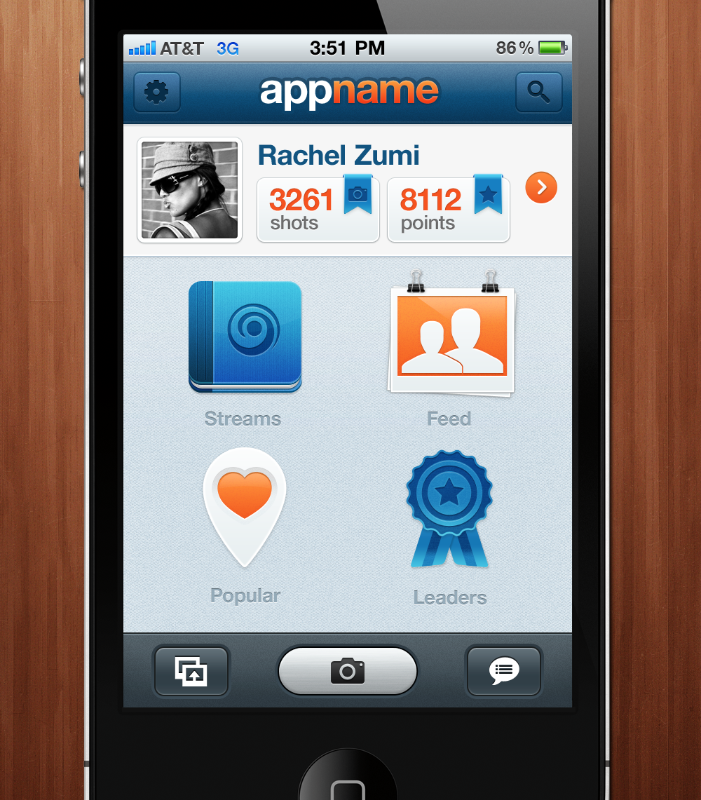 Photo stream iPhone app UI/UX Design