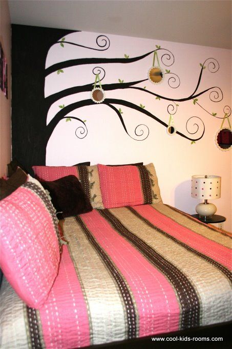 Pink and Brown Teen Girl Bedroom Decorating, Cynthia & Theo McBride,  bedroo