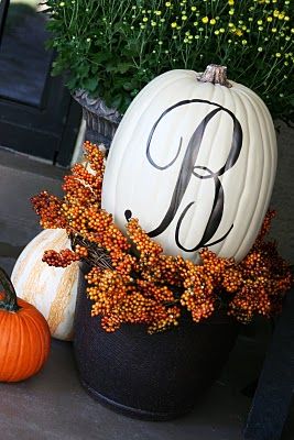 Porch fall decor.