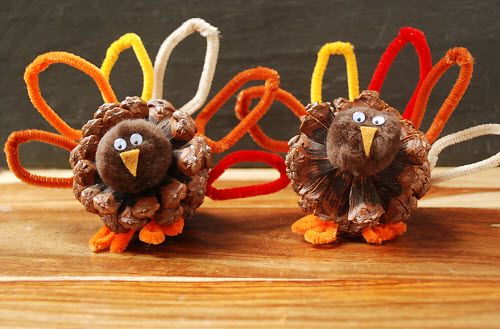 Preschool Crafts for Kids*: Thanksgiving Turkey Pine Cone Craft