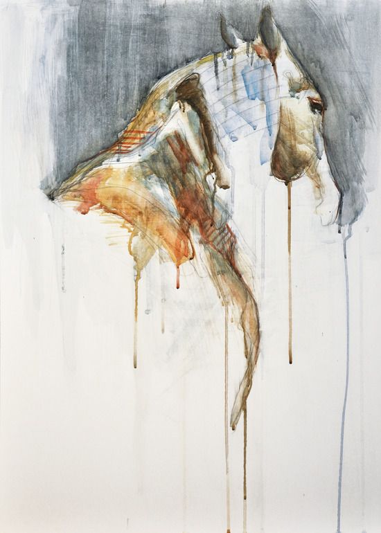 Saatchi Online Artist: Benedicte Gele; Watercolor, Painting "Equine Nude 1a