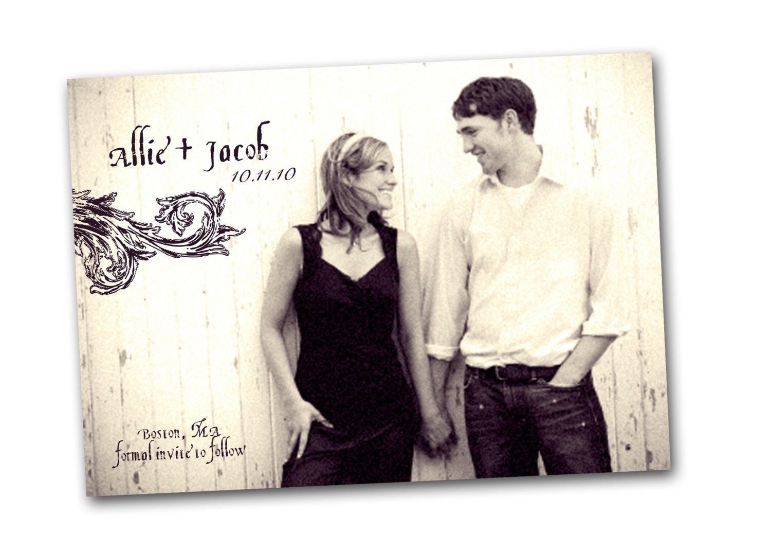 Save the Date Magnet or Photo Card – Vintage & Simple. $15.00, via Etsy.