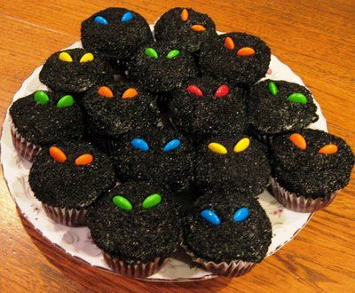 Scary cupcakes with m & m eyes. Cute!