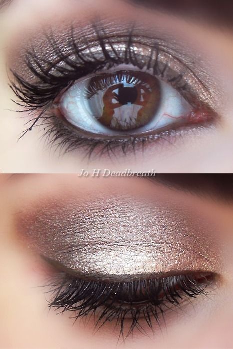 Shimmery smoky eye. Perfect for brown eyes