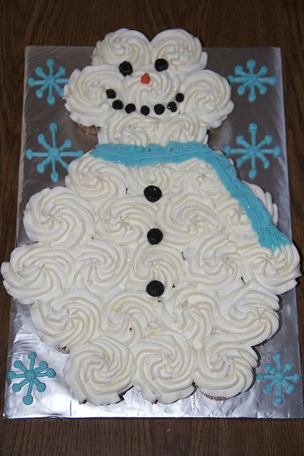 Snowman Cupcake Cake
