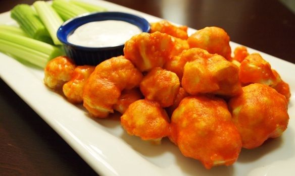 Spicy Buffalo Cauliflower 'Wings' (Vegan)