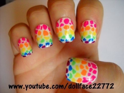 Spotty & Dotty Paws – Lisa Frank series – Nail Art Gallery by NAILS Magazine