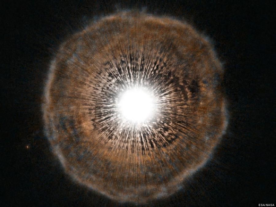 Star Eruption: Red Giant, Camelopardalis, Caught By Hubble Ejecting Gas