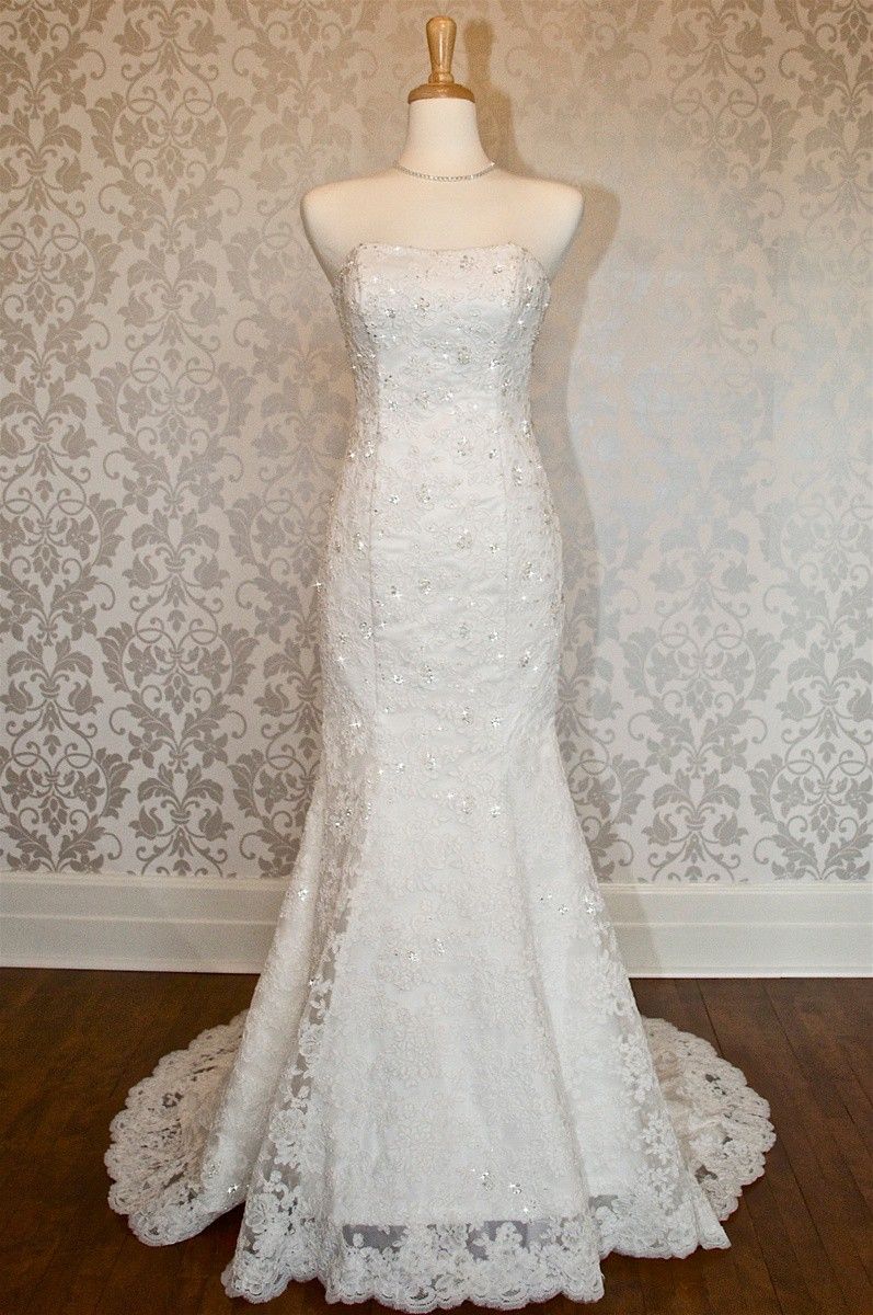 Strapless mermaid lace bridal wedding dress $519.00