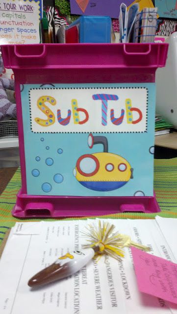 Sub Tub… great to have in your classroom to be prepared for when you need a su