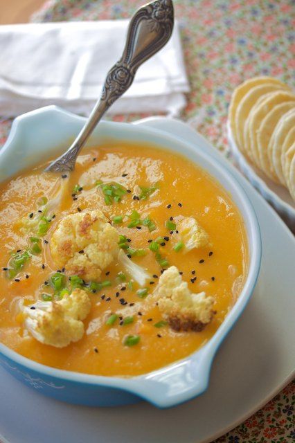 Sweet Potato Cauliflower Soup…this soup has only five ingredients: cauliflower