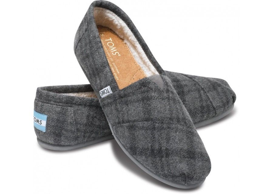TOMS in wool flannel with fleece lining. So…we can all just go out in slippers
