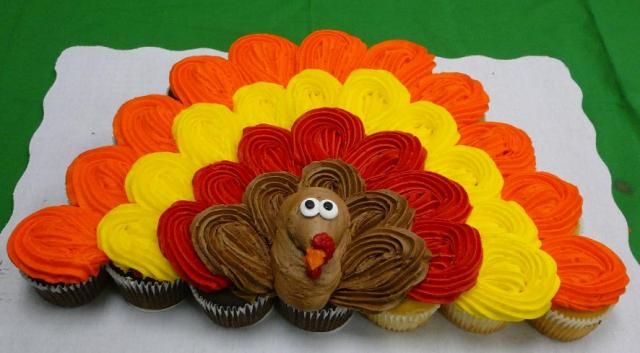 Thanksgiving Turkey Cupcake Cake