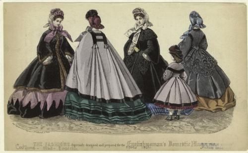 The advent of the crinoline in the late 1850s meant that women stopped wearing t