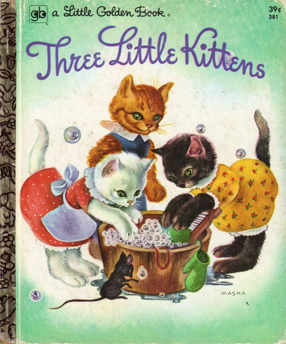 Three Little Kittens, 1974. Vintage Little Golden Book