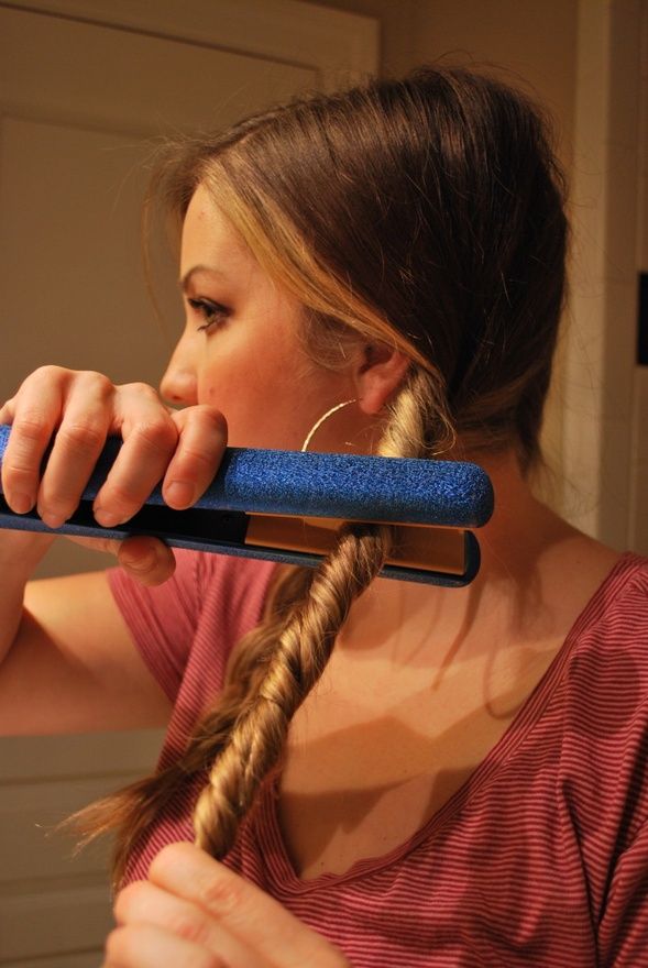 Totally trying this! Split and braid your hair into two sections and tie with a