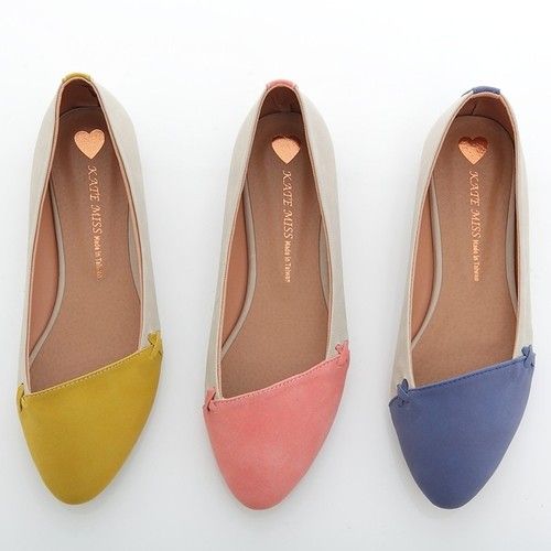 Two-Tone Pointed Ballet Flats