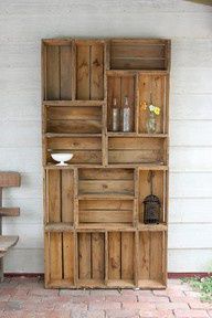 Wood crates shelves