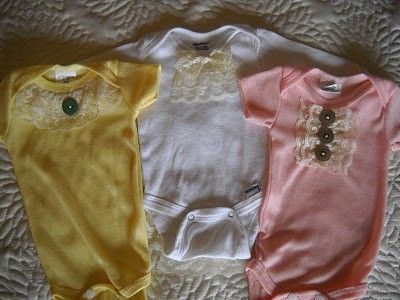 baby girl onesies with lace! DIY