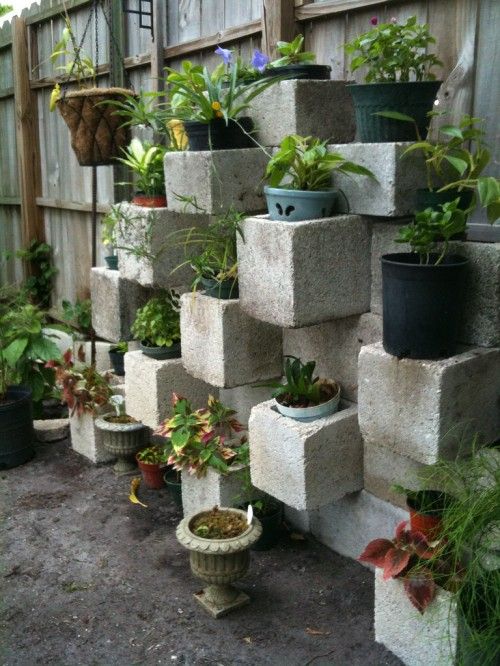 cinder block wall planter