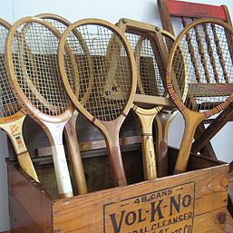 classic wooden tennis racket collection