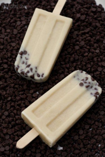 cookie dough popsicles.. made with almond milk, these are low fat and low cal!