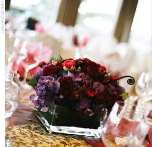 dark purple centerpieces