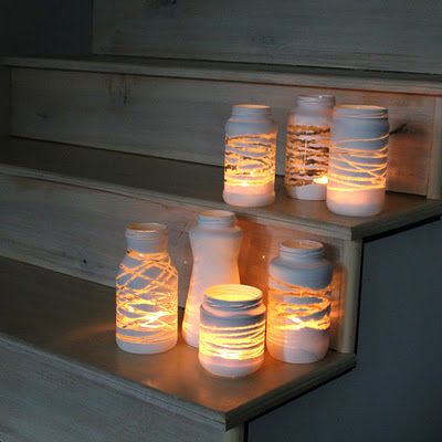 diy jar tea light lanterns