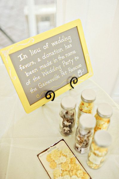 donation wedding favors