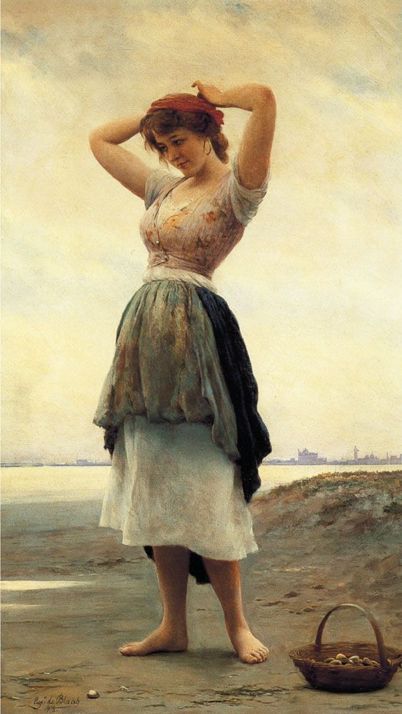 eugene de blaas, on the beach