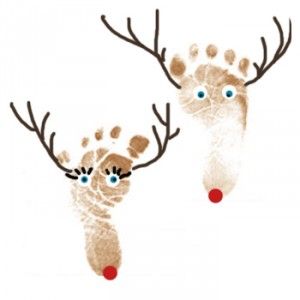 fun Christmas crafts! Would also make a cute card (use both kids' feet).