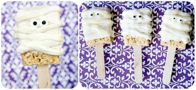 ghost rice krispie treats on a stick!