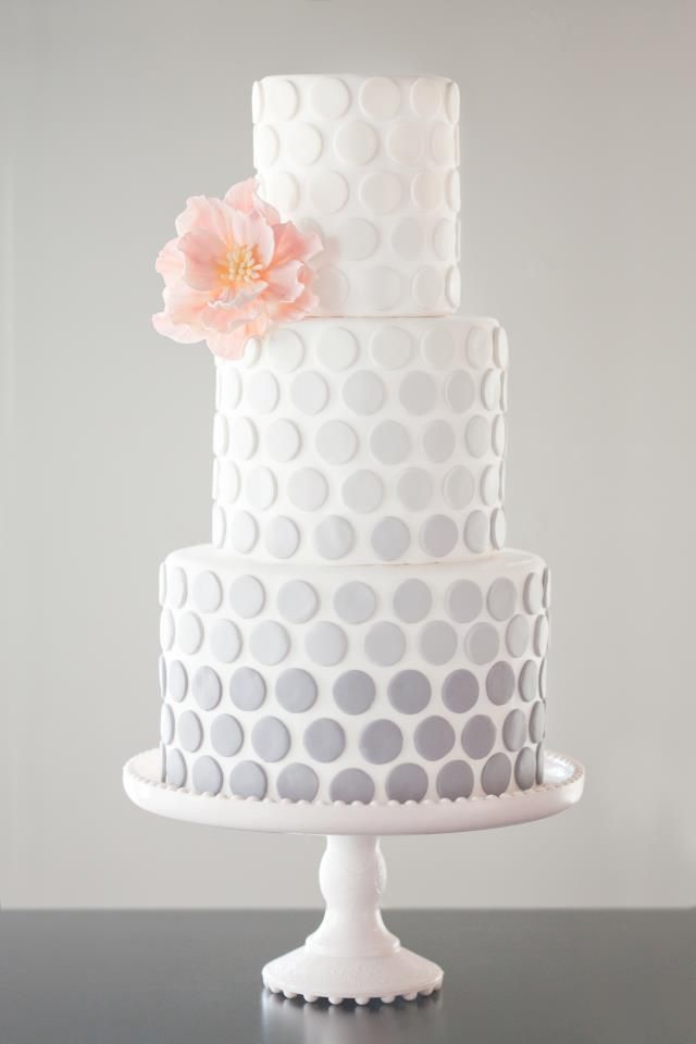 gray & pink ombre wedding cake
