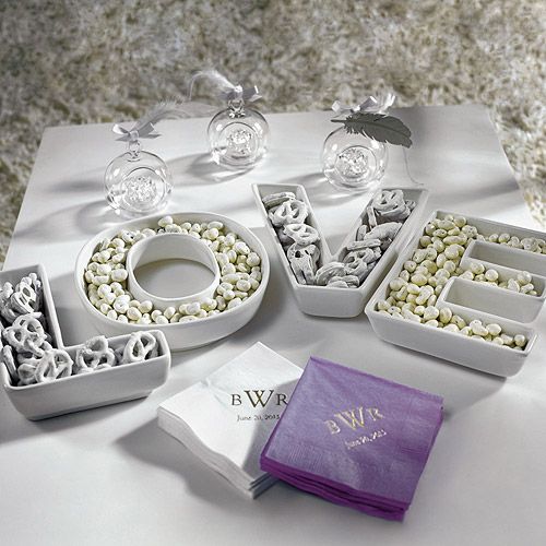 "love" plate set… if I could find these for cocktail hour, I'd b