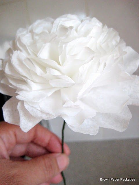 peonies from coffee filters!