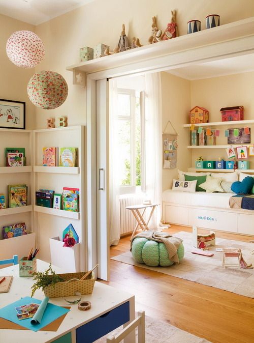 playroom + book shelves