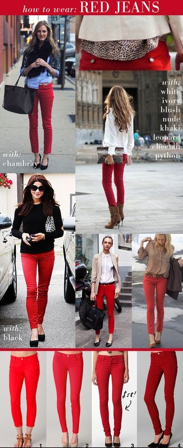 red jeans